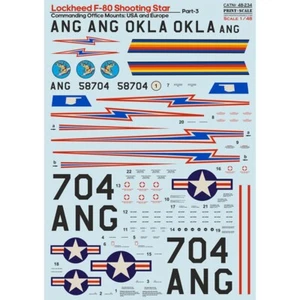 Lockheed F-80 Shooting Star Part 3 Decals 1:48 PS 48-234 für Flugzeug Modellbausatz - Bild 1 von 2
