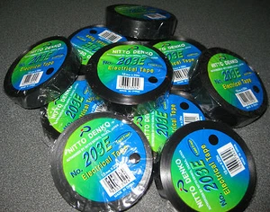 NITTO ELECTRICAL TAPE BLACK 19MM X 20MTR x 10 pack No 203E - Picture 1 of 5