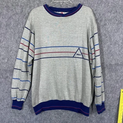 Sudadera vintage Wilson para hombre grande alta cuello redondo pulóver a rayas años 80 Taiwán Foto 1 de 4