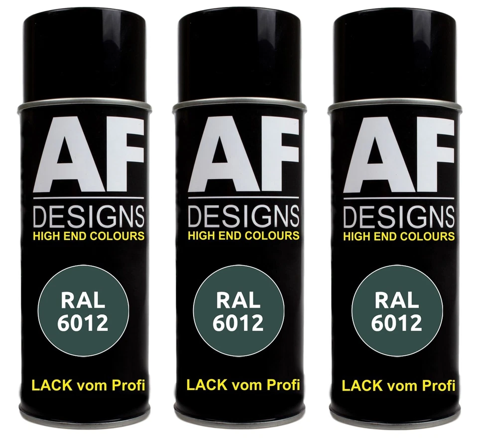 3x RAL Lackspray Autolack Sprühdose Spraydose RAL6012 SCHWARZGRUEN glänzend matt - Bild 1 von 1