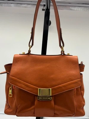Bolso de mano de cuero Trina Turk 'Lady Catherine', asa superior naranja, excelente Foto 1 de 4