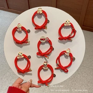 Alloy Snake Year Hair Ring Red Chinese Style Bracelet Festival - Picture 1 of 19