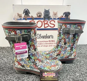 Skechers Bobs Womens Rubber Rain Boots Dogs All Rover April Showers Size 8 NIB! - Picture 1 of 8