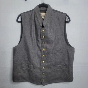 Frontier Classics Western Mens L Cowboy Vest Gray Wool Poly Lined - Picture 1 of 5