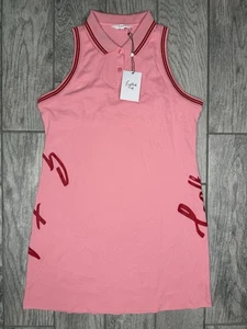 Vestido de Golf Eastside Piqué Polo Talla L Detalles Sin Mangas Dianthis Rosa Logo Nuevo con Etiquetas - Imagen 1 de 11