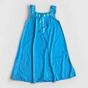 Vintage Henson Kickernick Nightgown Babydoll Mini Dress Sheer Turquoise Ribbon M - Picture 1 of 10