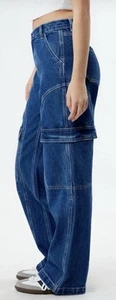 NWT PacSun High Waist Skate Pants 90s Jeans Women’s Sz 28 Cargo Carpenter Baggy - Bild 1 von 13