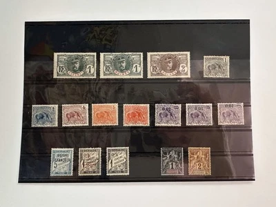 Postage Stamps 1904 Vintage Set 16 pcs Giant Anteater Colonies French Guinea - Image 1 of 4