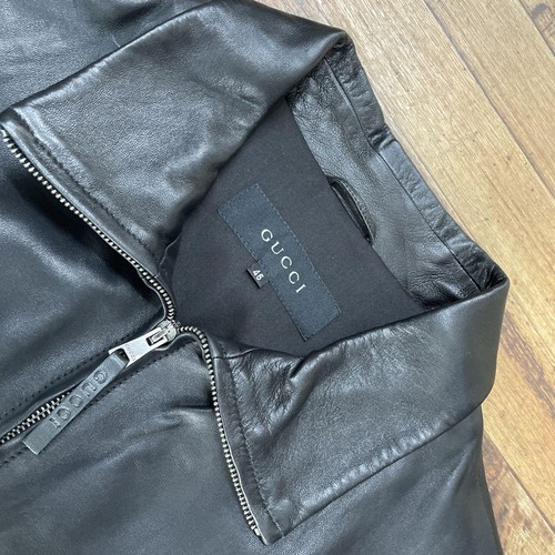 Gucci giacca pelle 46 pelle di pecora nera tutta pelle usata in ottime condizioni