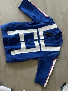 NWT My hero Academia Anime Hot Topic Sweatshirt Size Large Blue And White Zip Up - Picture 1 of 10