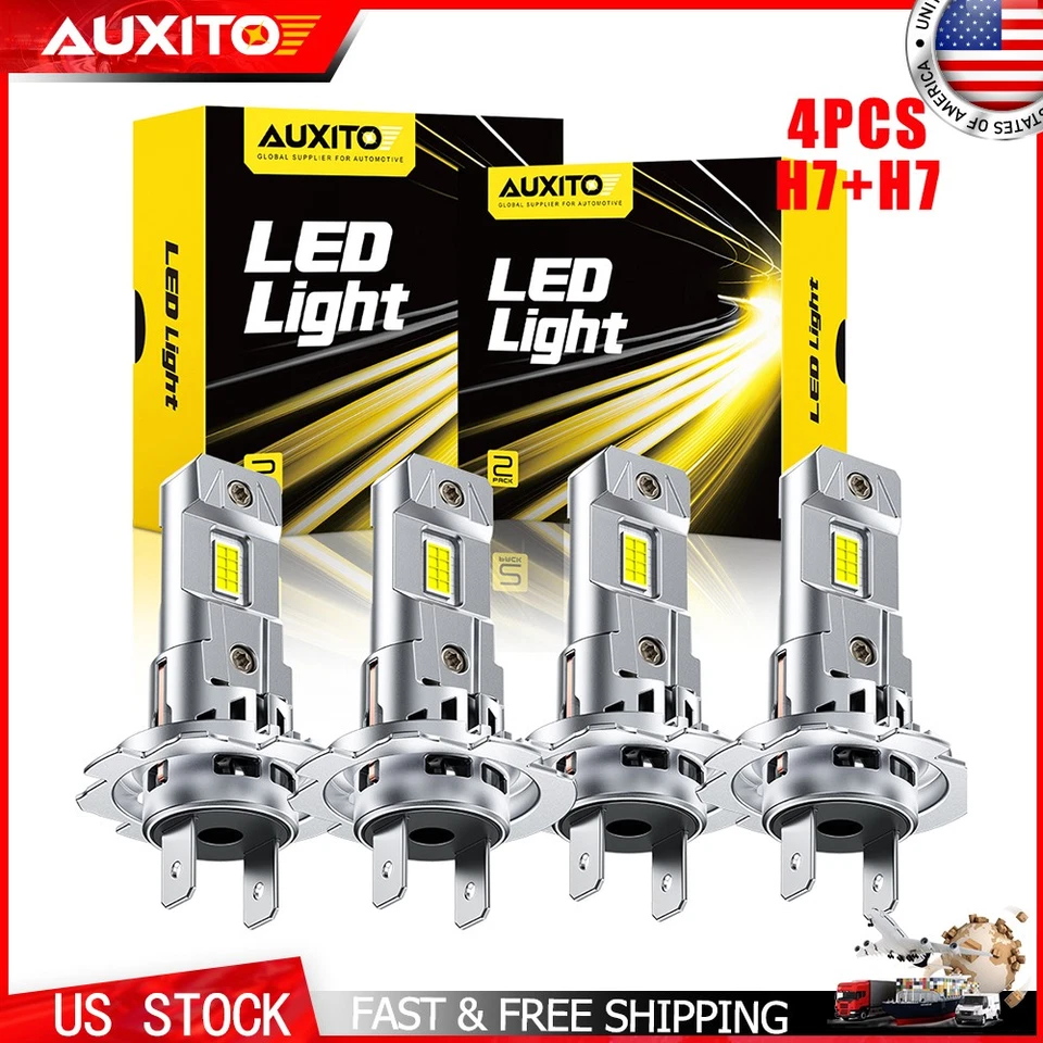 Комплект светодиодных ламп дальнего ближнего света AUXITO H7 CANBUS суперяркие M6 4-40X - Изображение 1 из 4