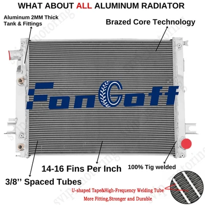 2 Rows Aluminum Radiator FIT 2013-2018 2017 Ram 2500 3500 4500 6.7L L6 Diesel US - Image 1 of 4