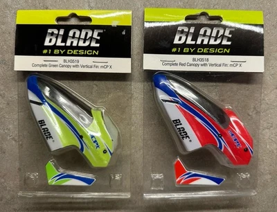 BLADE BLH3518 & BLH 3519 RED CANOPY & GREEN  CANOPY W/ VERTICAL FINS mCP X (NEW) - Image 1 of 4