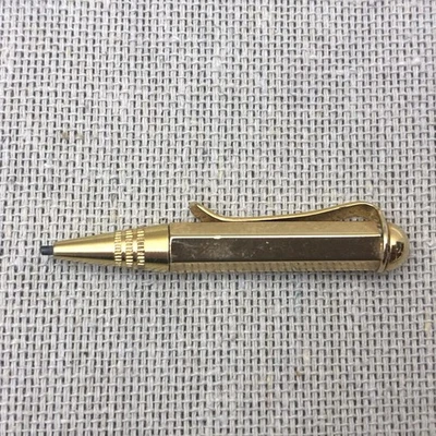 Mini lápiz mecánico vintage tono dorado clip de corbata Foto 1 de 3