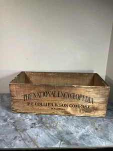 1944 The National Encyclopedia Wooden Box Crate P.F. Collier & Son Co New York - Picture 1 of 15