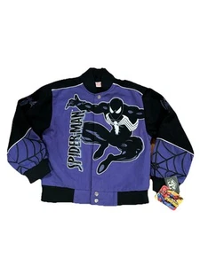 RARE AUTHENTIC VENOM BLACK SUIT SPIDERMAN BOMBER JACKET R&R DESIGN Youth M NWT - Picture 1 of 16