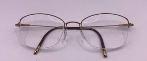 SILHOUETTE TITANIUM HALF RIM FRAMES ONLY EYEGLASSES 4551 75 6040 BROWN 52-18-130 - Picture 1 of 9