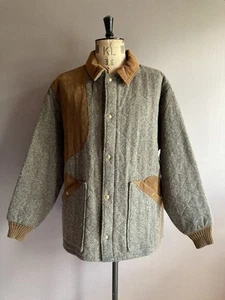 Woolrich Tweed Jacket Men’s Size L Green Brown Hunting Shooting Country USA Made - Picture 1 of 12