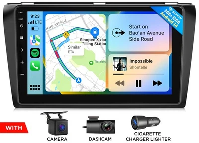 Para Mazda 3 Mazdaspeed3 04-09 Coche Estéreo Radio GPS Android 14 Unidad Principal CarPlay Foto 1 de 4