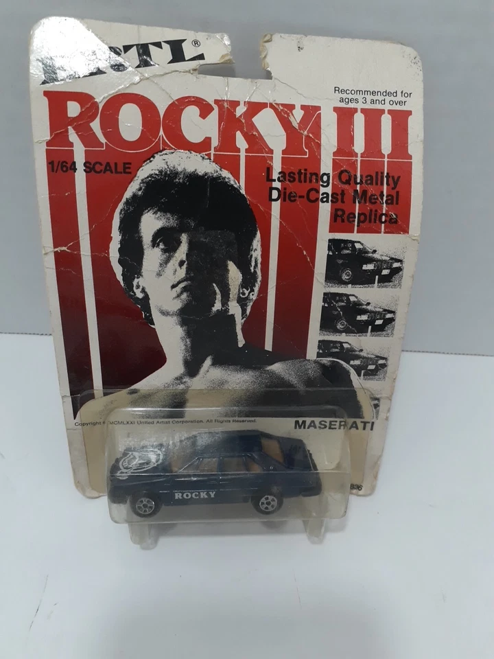 1982 Ertl Rocky III Maserati Diecast Metal Car Figure Sylvester Stallone