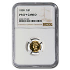 1888 $1 Indian Head Gold PF-67+ Cameo NGC
