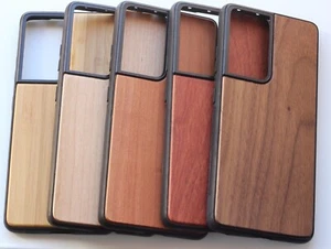 Echtholz Stoßfeste Hülle für Samsung S21 ULTRA, Bambus, Ahorn, Nussbaum, Rosenholz etc. - Bild 1 von 6