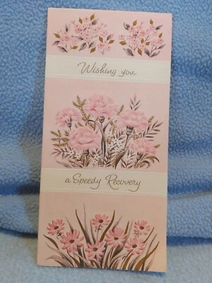 Tarjeta de felicitación vintage "A Speedy Recovery" 6 1/2" X 3-3/8" sin usar con sobre Foto 1 de 4