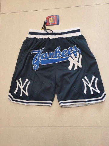 New York Yankees Baseball Shorts Stitched Pants with Pockets Blue 2XL Cover