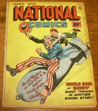NATIONAL Comics #30 Quality classic cover UNCLE SAM rides bomb Dr Strangelove