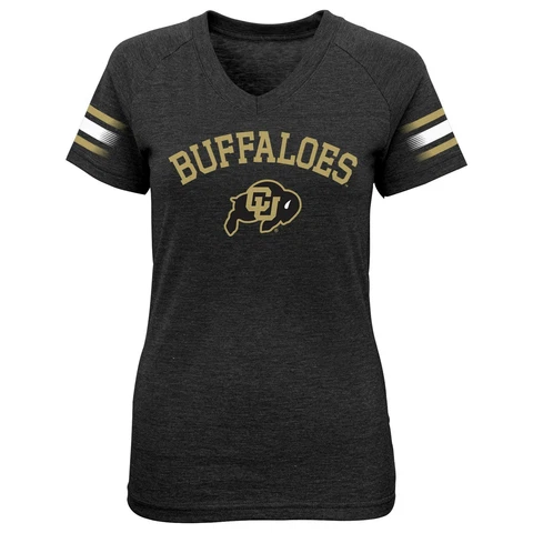 NCAA Colorado Buffaloes Girls Outerstuff "First Line" Short Sleeve Tee, Team Cover