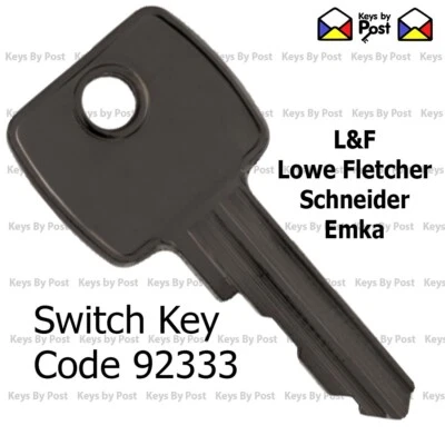 Utility Switch Key Code 92333 EMKA - SCHNEIDER Master Key Replacement or Spare