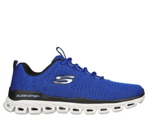 Skechers Shoes Sport Glide Men's Wide Blue Black Memory Foam Mesh Comfort 232136 - Picture 1 of 6