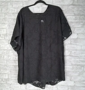 Torrid Abbey Top strukturiert Blumen Damen 6 (6X) schwarz Goth dunkel romantisch halbtransparent - Bild 1 von 10