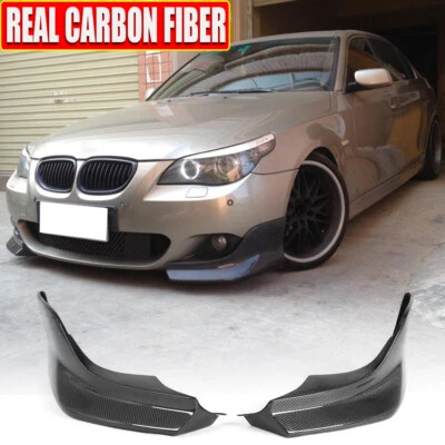 Compatível com BMW E60 535i 528i 550i M Sport 2003-2009 divisor de para-choque dianteiro fibra de carbono - Imagem 1 de 4