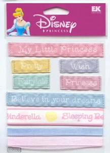 NEW! Disney PRINCESS RIBBON Word stickers 9 pcs 63423 FAST free shipping! WOW! - Picture 1 of 2