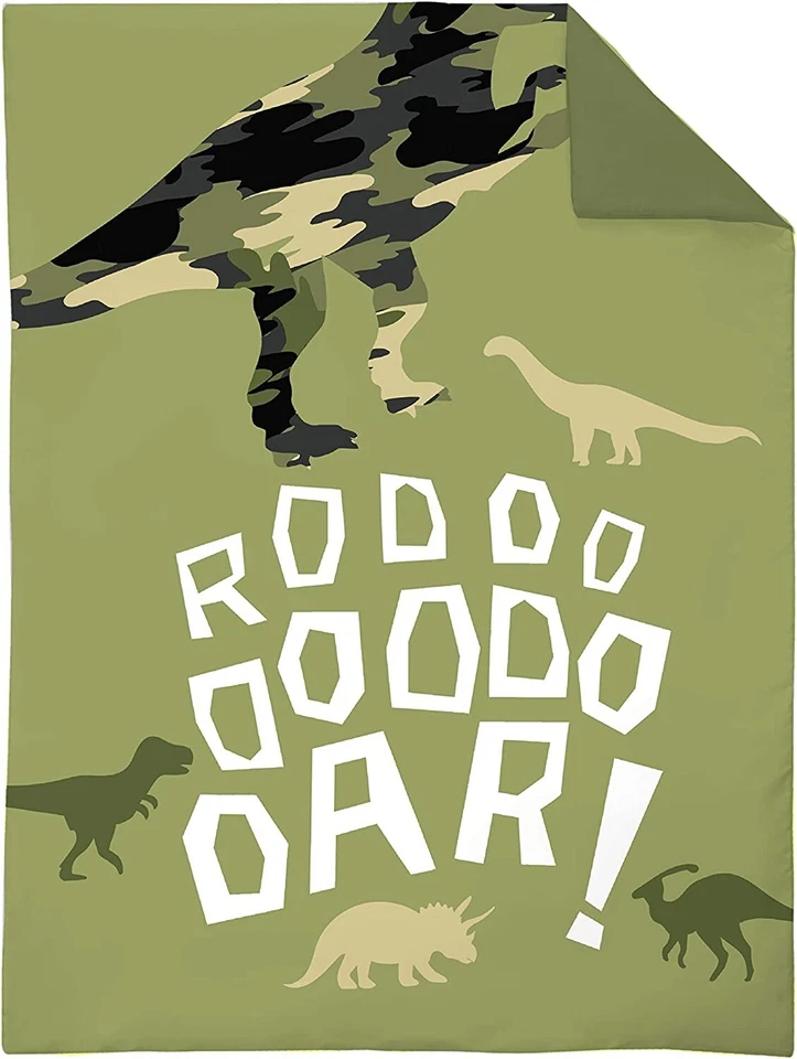 Edredón de cama para niños pequeños dinosaurios solo 42" de ancho x 57" Foto 1 de 1