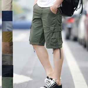 Men Casual Cargo Shorts Pocket Sports Male Summer Bodybuilding Short Beach Pants - Picture 1 of 33