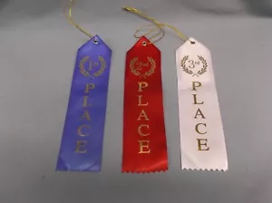 1. 2. 3. Platz Award Bänder mit Kartenschnur blau rot weiß Kranz - Bild 1 von 1