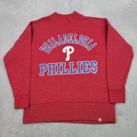Philadelphia Phillies Sweater Men Medium Red Pullover Fleece MLB Team Logo Adult Cover