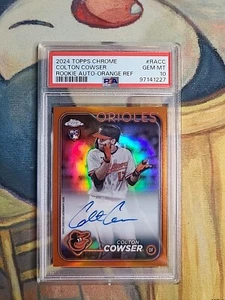 Colton Cowser RC, 2024 Topps Chrome, Orange Auto, #/25, PSA 10 Gem Mint - Picture 1 of 2