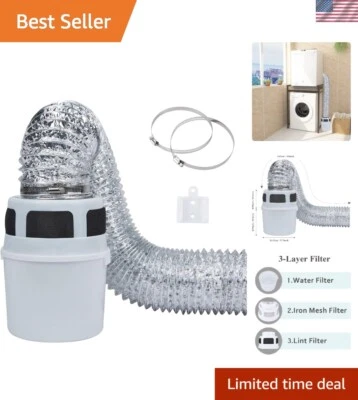 Kit de ventilación de secadora interior portátil con filtración de 3 capas y conducto incluido Foto 1 de 4