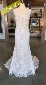 Neu Novalie Hochzeitskleid Größe 10 Schal & Roségold Haarteil Einzelhandel $ 2400 - Bild 1 von 6