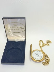 Majestime 17 Jewels Shockabsorber France Vintage Pocket Watch (For Parts) W Case - Picture 1 of 9