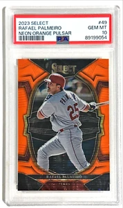 2023 Select Rafael Palmeiro Neon Orange Pulsar FOTL Box Prizm /12 PSA 10 Rangers - Picture 1 of 3