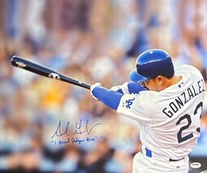 Adrian Gonzalez Signed 16x20 Photo Dodgers 'I Bleed Dodger Blue' PSA 6A53810 - Picture 1 of 2