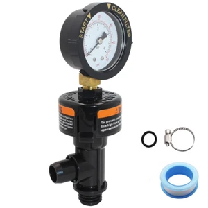 98209800 Manual Air Relief Valve w/Pressure Gauge for Pentair Pool / Spa Filter - Picture 1 of 12
