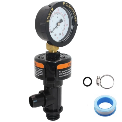 98209800 High Flow Manual Air Relief Valve w/ Gauge Fit for Pentair Pool Filters - Image 1 of 4
