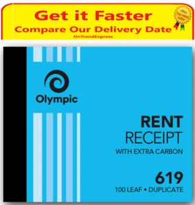 NEW Olympic #619 Rent Receipt Book Duplicate 125 x 100 mm 140886 - Bild 1 von 5