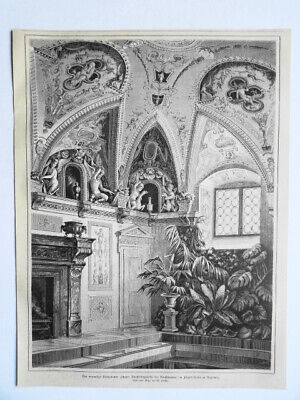 Das Badezimmer Jetzt Ausstellungslokal Im Fugger-Haus Zu Augsburg Holzstich 1879 • 1€