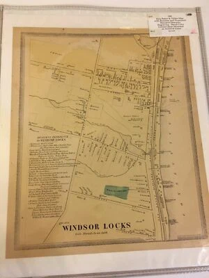 Connecticut Hartford County Map  Windsor Locks 1869  P1 - Image 1 of 4